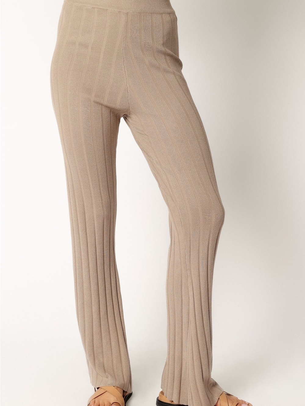 Petal & Pup Silvie Knitted Ribbed Beige Pants XS/S